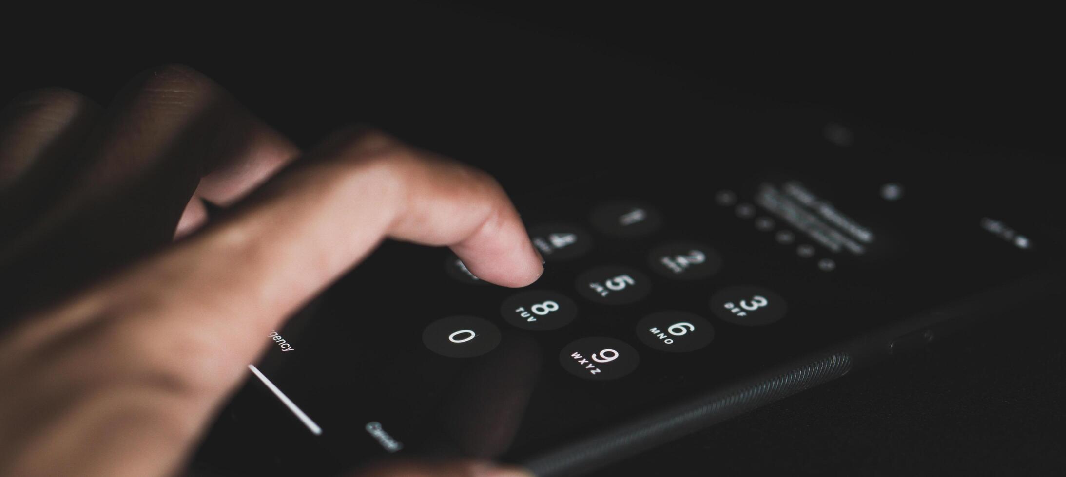 password for log-in on the screen of a cell phone - cyber security concept photo