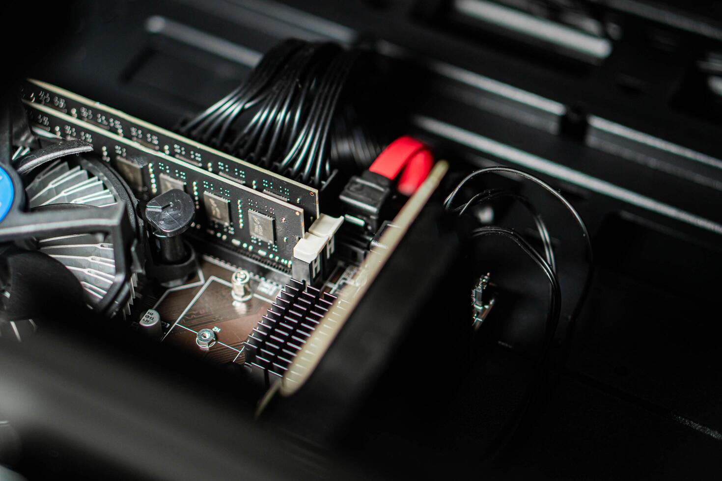 Close-up of Computer Internal Components photo