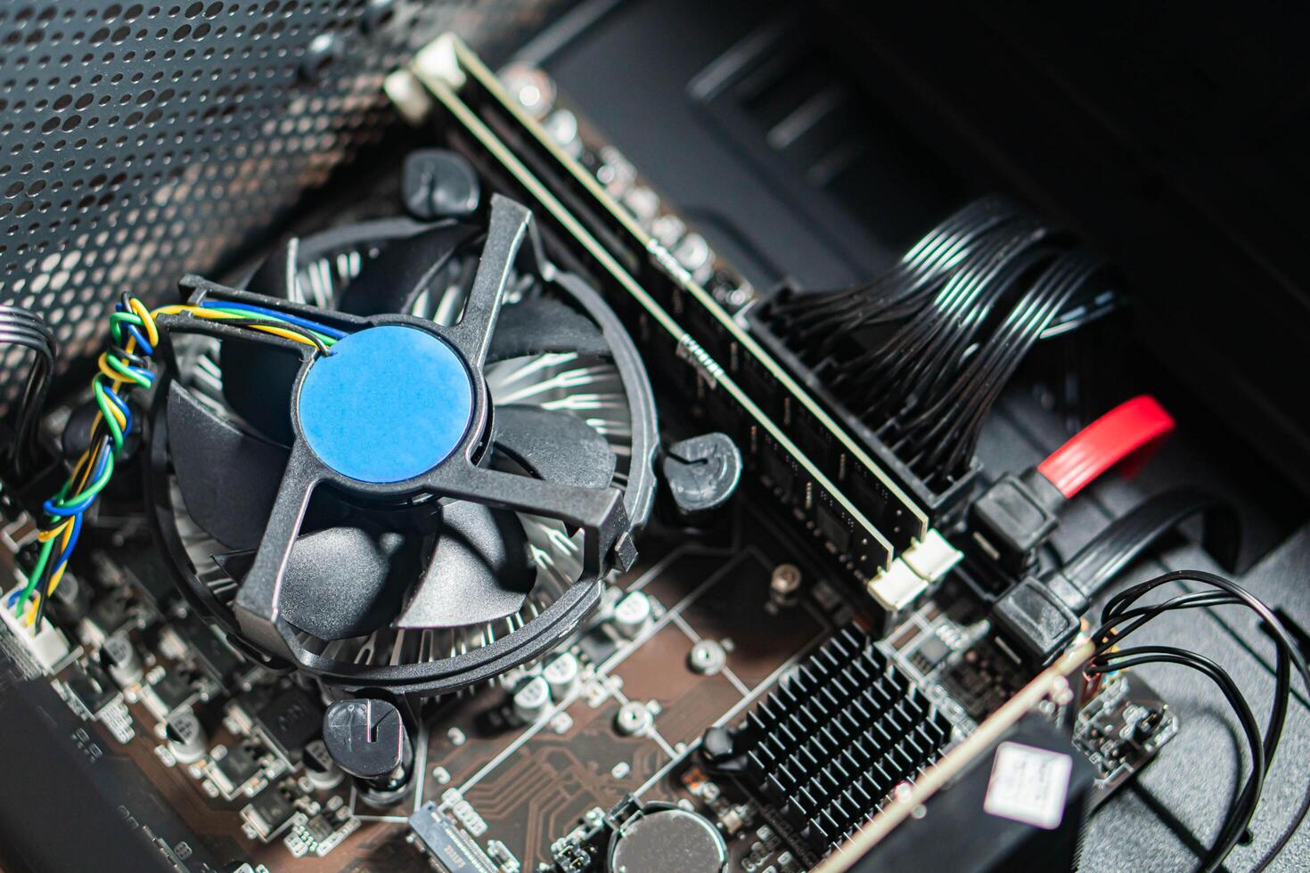 Computer Motherboard with CPU Fan photo