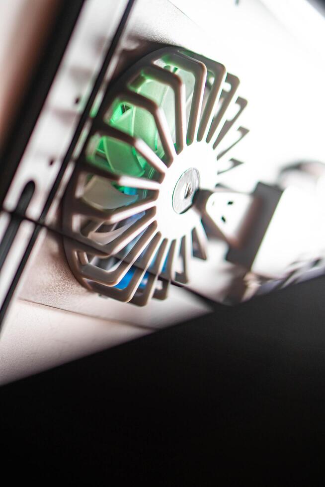 Computer Graphics Card with Cooling Fan and LED Lights photo