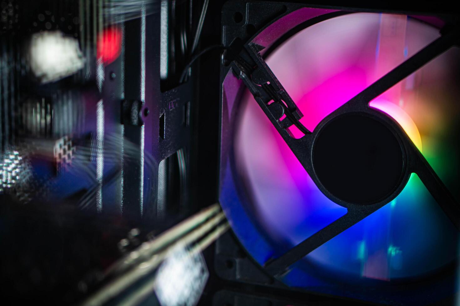 Computer Cooling Fan with RGB Lighting photo