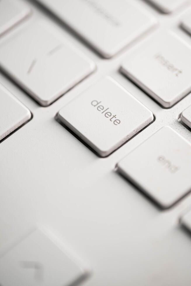 Computer keyboard and on the desk close up. photo