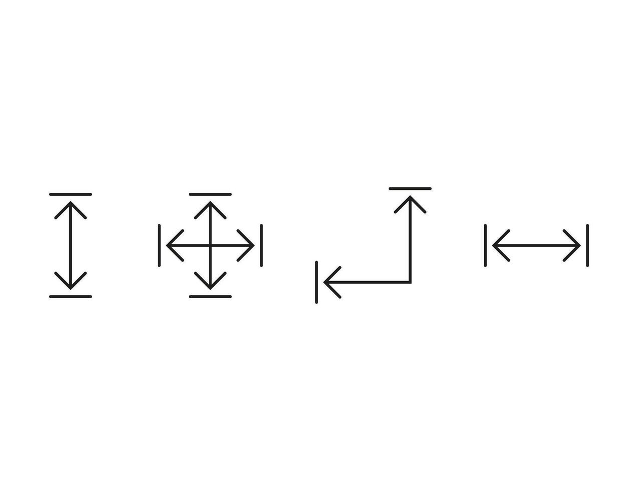 Arrows, height, width, dimensions icon. illustration. vector