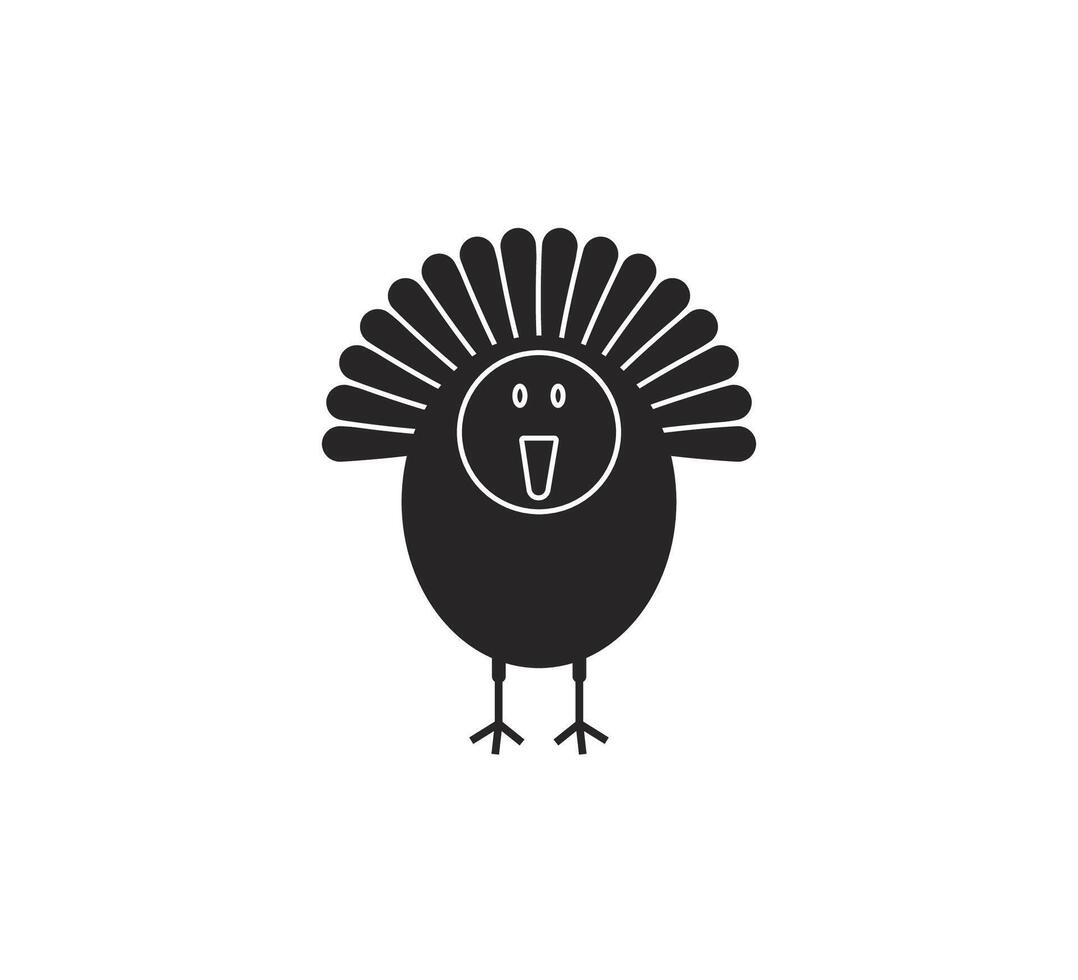 Turkey, bird icon. illustration, flat design. vector