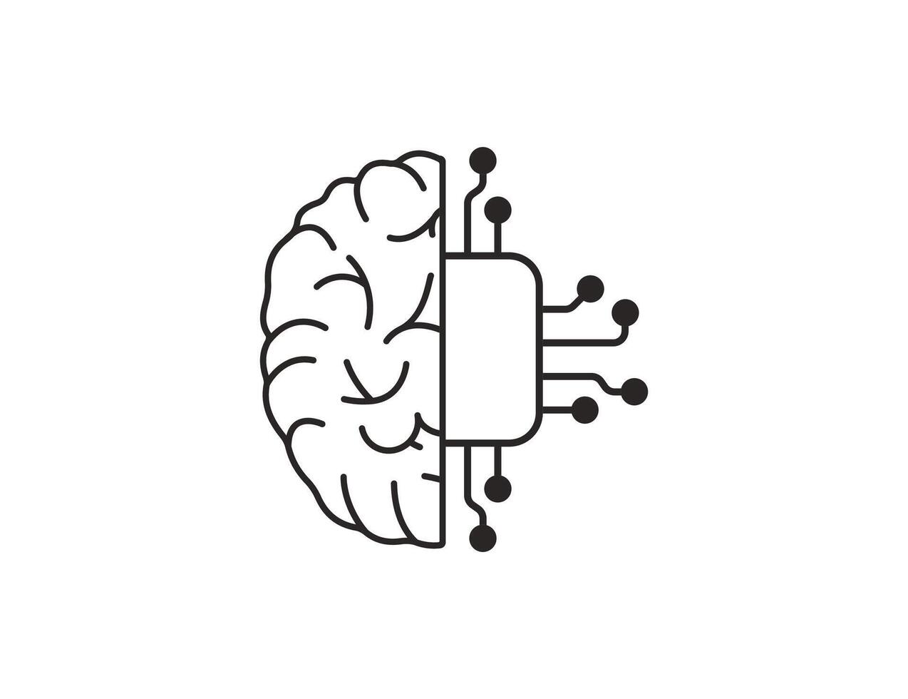 Ai, artificial intelligence, brain icon . illustration. vector