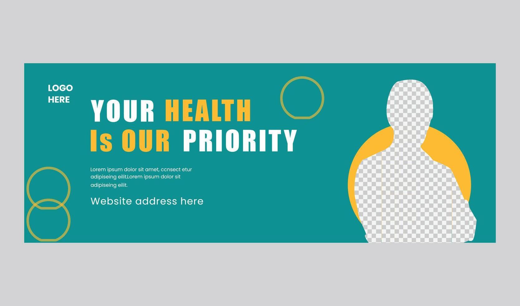 Medical care consultant social media cover banner or web banner template vector