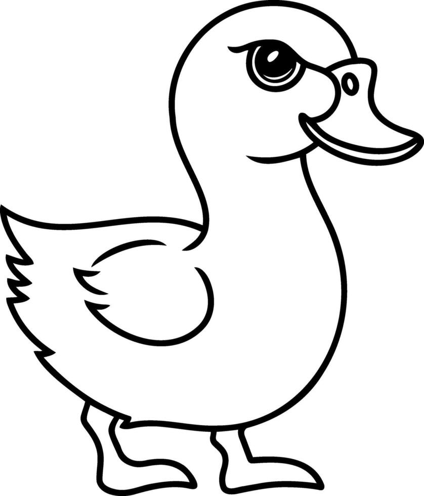 Doodle duck clip art Hand drawn animal bird icon vector