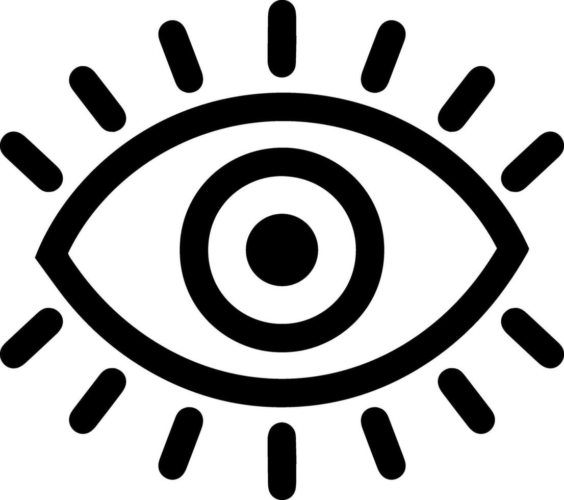 Doodle eye in heart icon Sketch yoga clipart vector