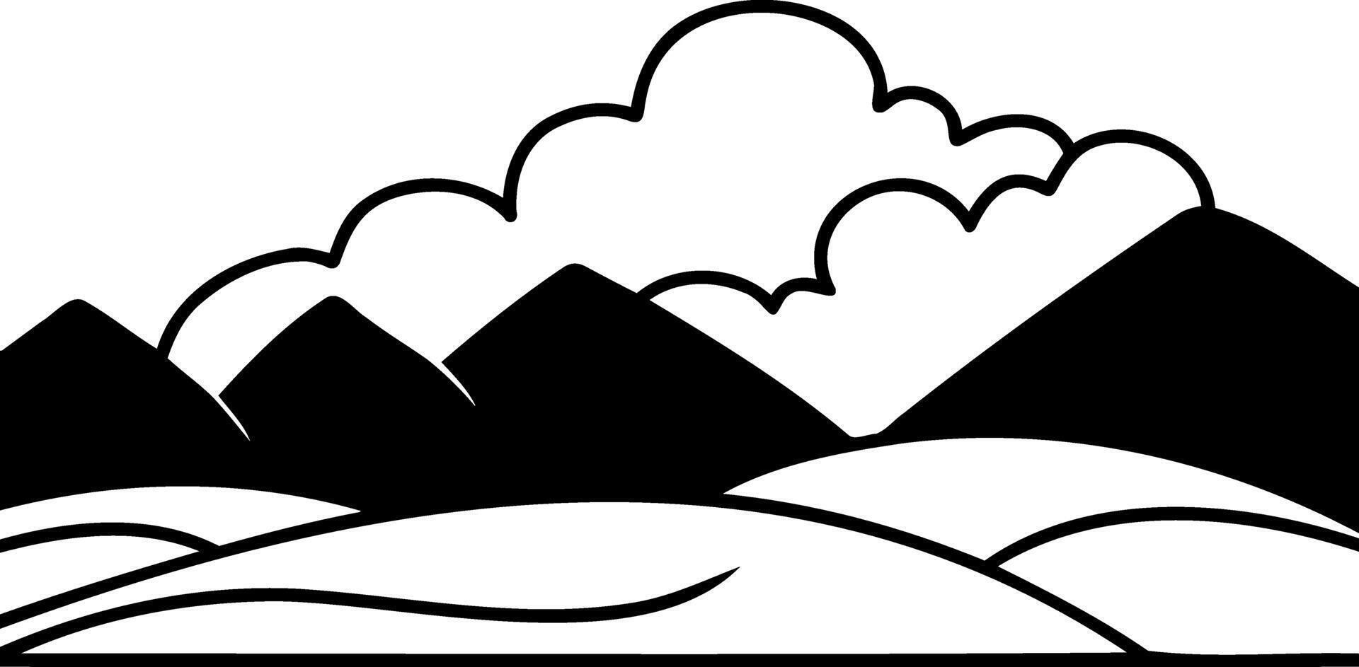 Doodle mountain icon Hand drawing clip art vector
