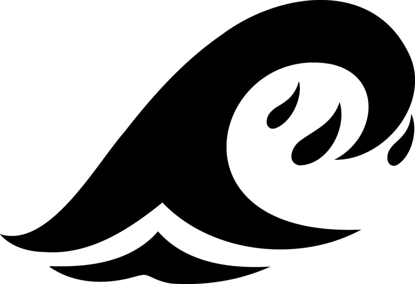 Doodle water wave clipart Hand drawn art. Stencil vector