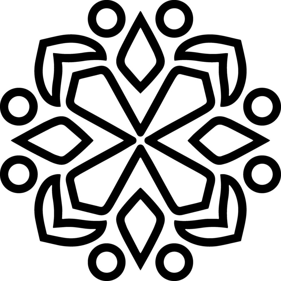 Snowflake icon Christmas and winter emblem Xmas Mandala vector