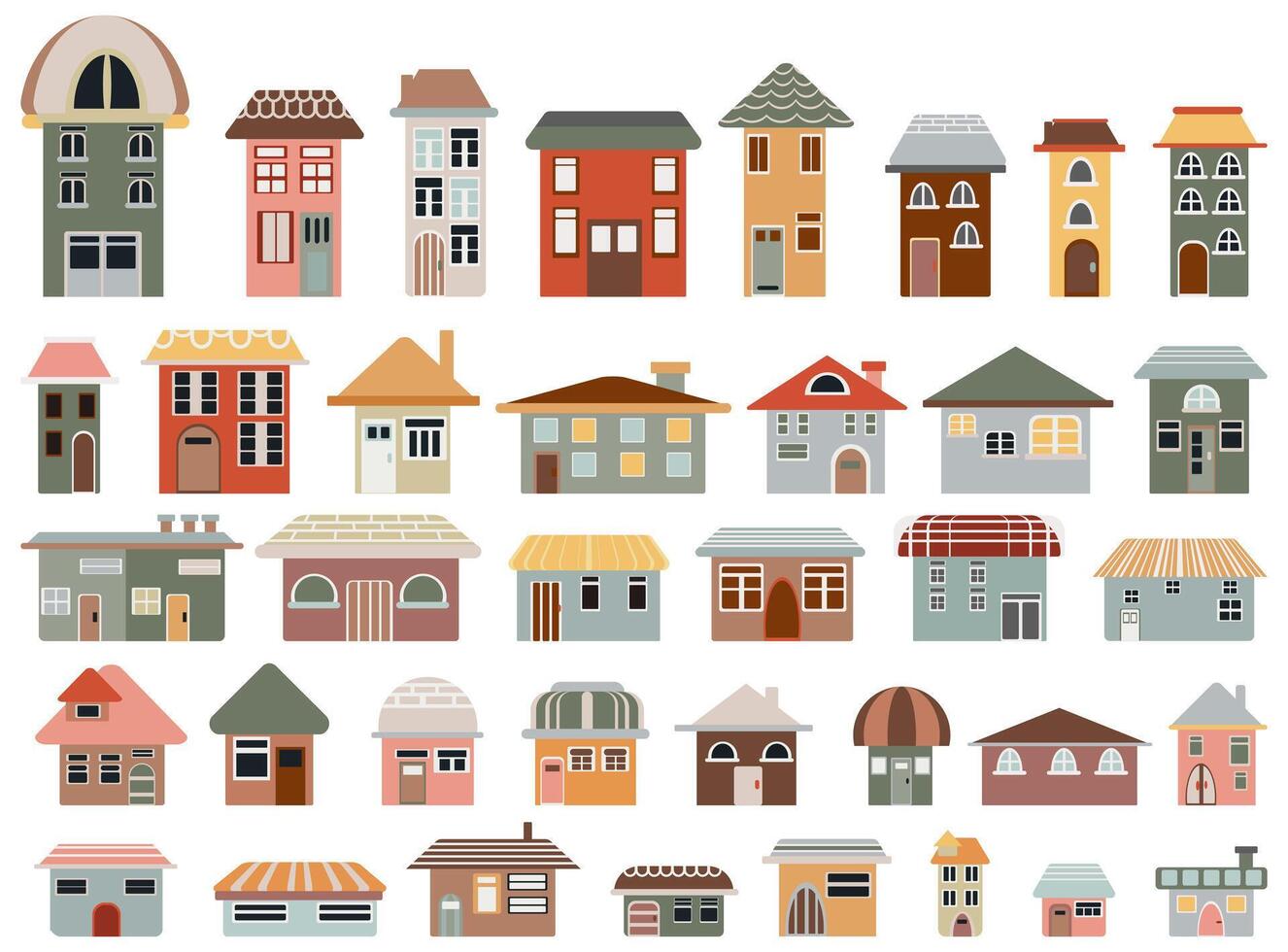Variety of House Illustration Collection vector