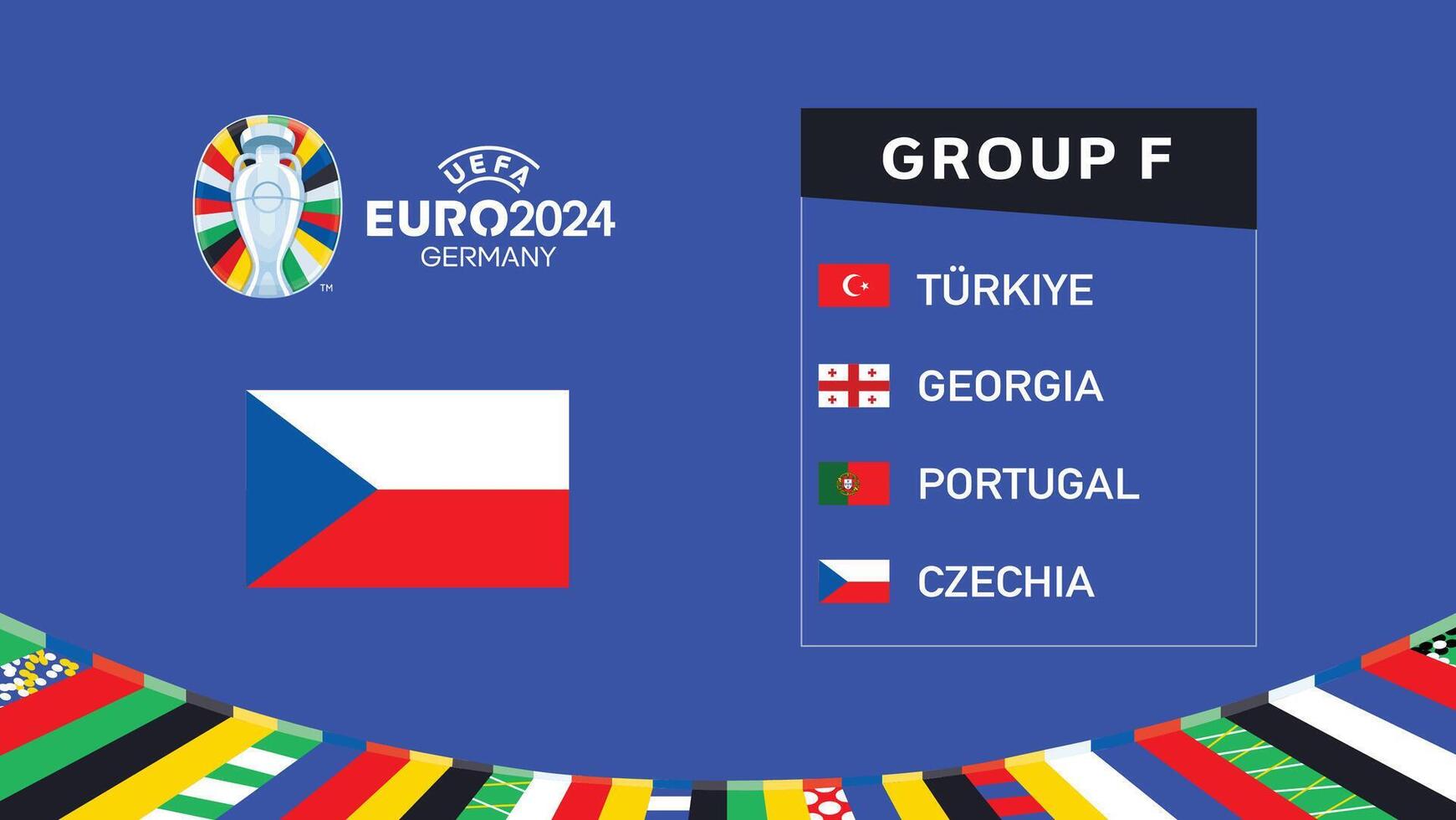 Czechia Emblem Euro 2024 Germany Group F Symbol Logo Design Illustration vector
