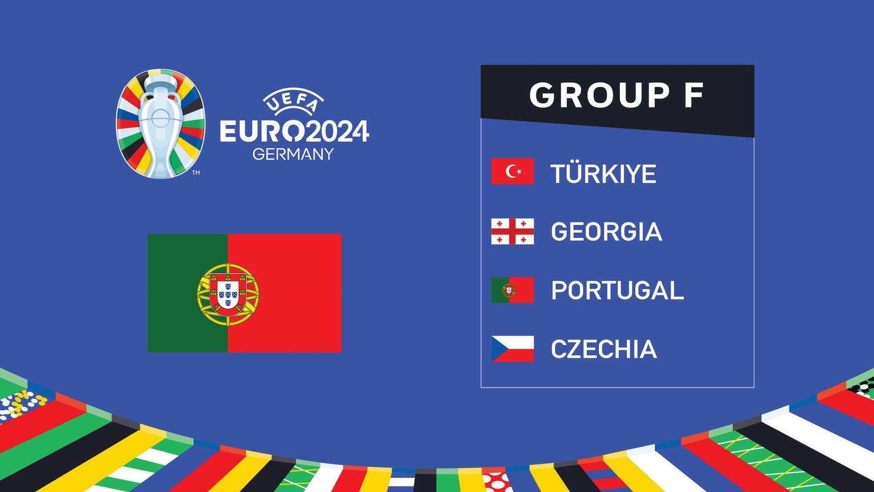 Portugal Emblem Euro 2024 Germany Group F Symbol Logo Design Illustration vector
