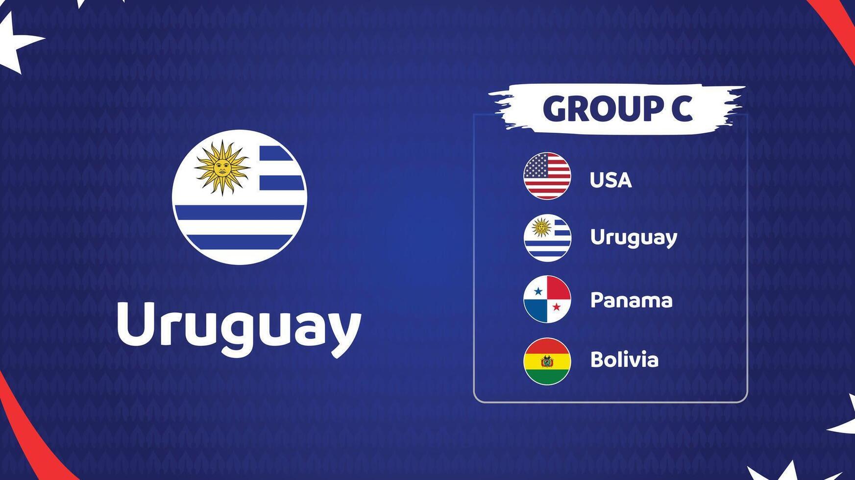 Uruguay Flag Emblem Group C American Football USA 2024 Abstract Design Logo Symbol illustration vector