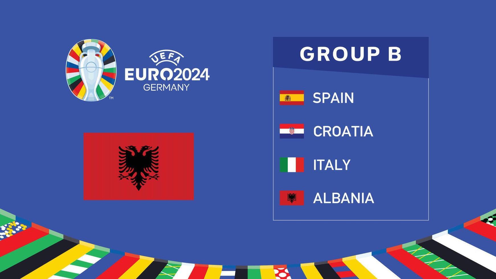 Albania Emblem Euro 2024 Germany Group B Symbol Logo Design Illustration vector