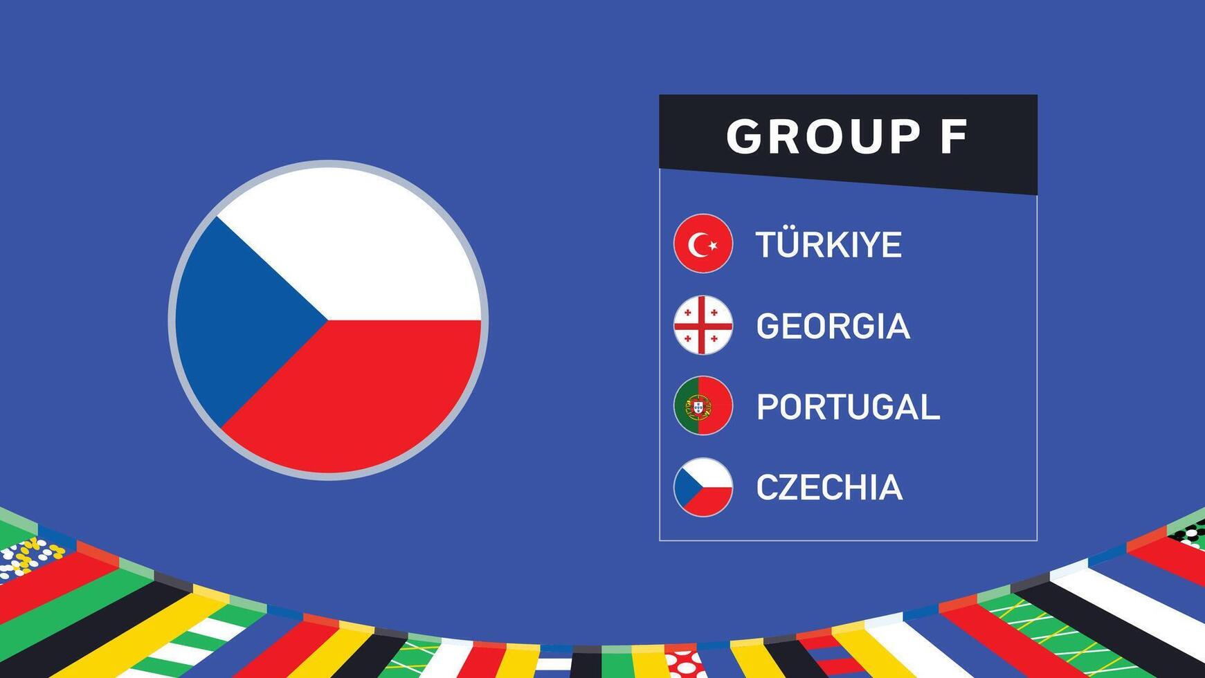 Czechia Flag Emblem Group F European Nations 2024 Teams Countries European Germany Football Symbol Logo Design Illustration vector