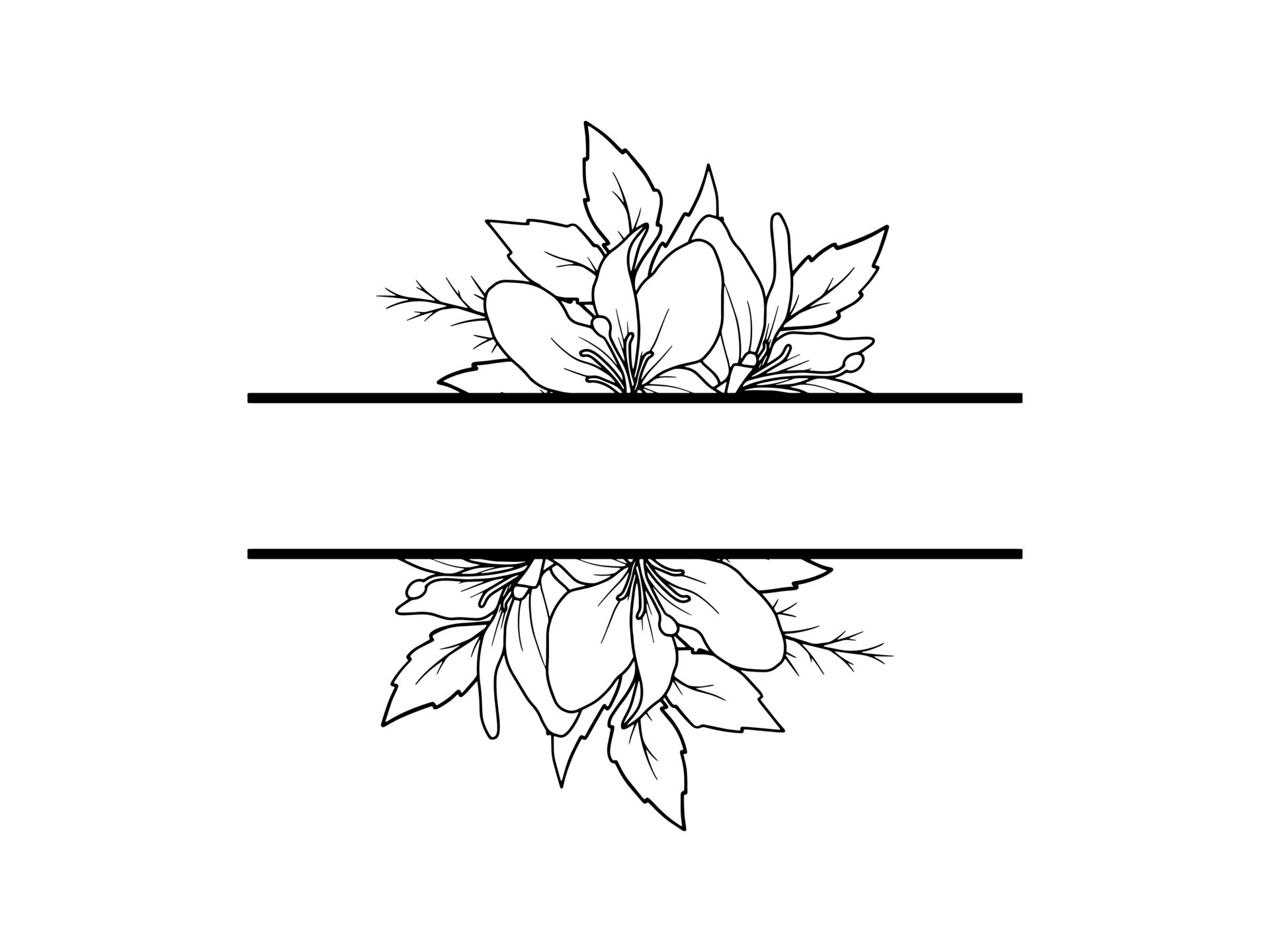 Flower Line Art Black and White 46784909 Vector Art at Vecteezy