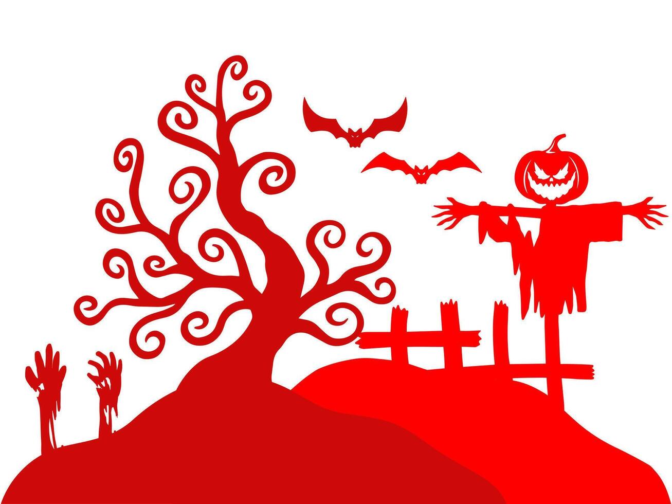 Hand Drawn Halloween Line Art Background vector