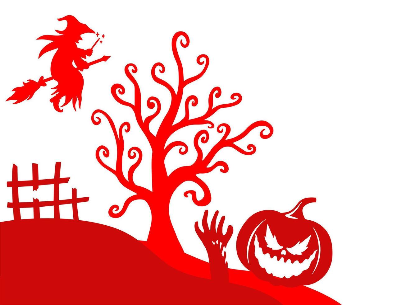 Hand Drawn Halloween Line Art Background vector