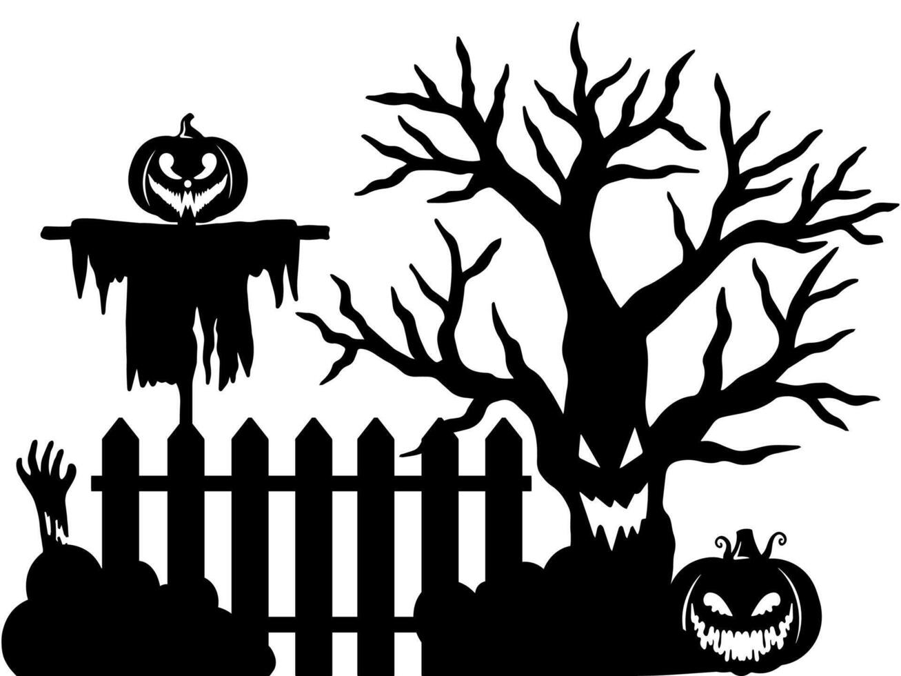 Halloween Line Art Outline Illustration vector
