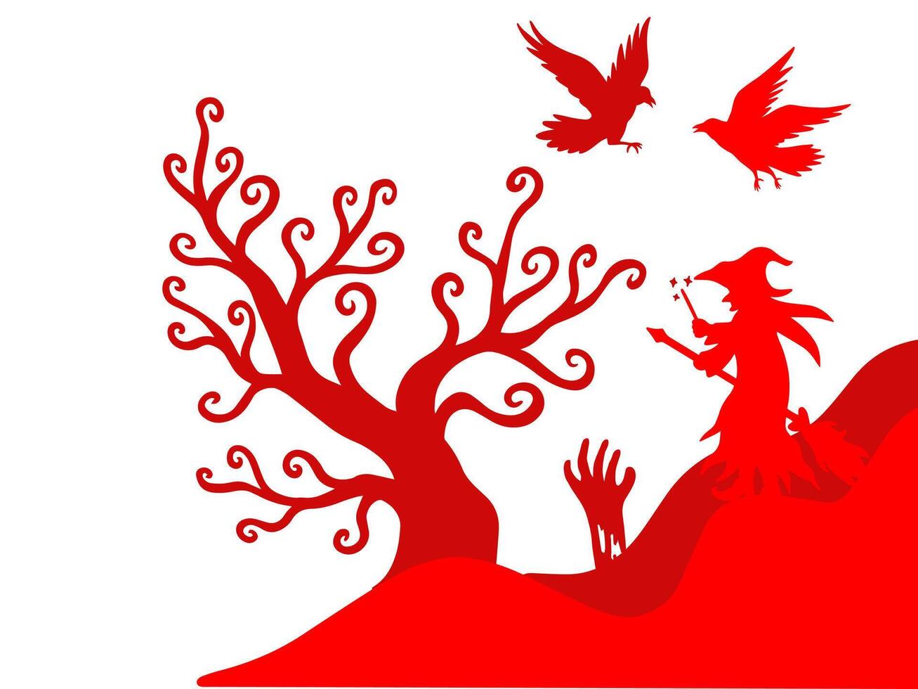 Hand Drawn Halloween Line Art Background vector
