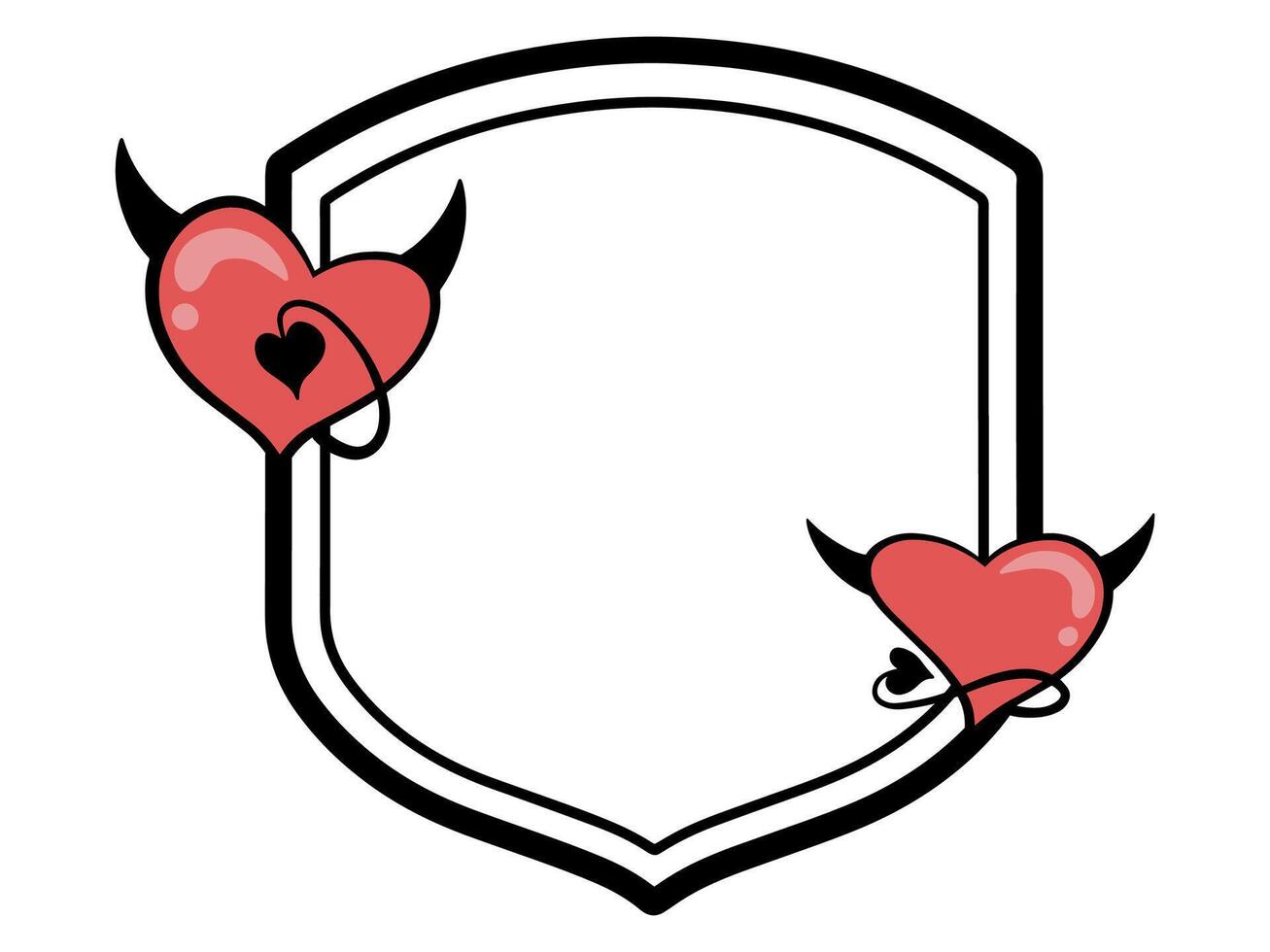Devil Love Frame Outline Background vector