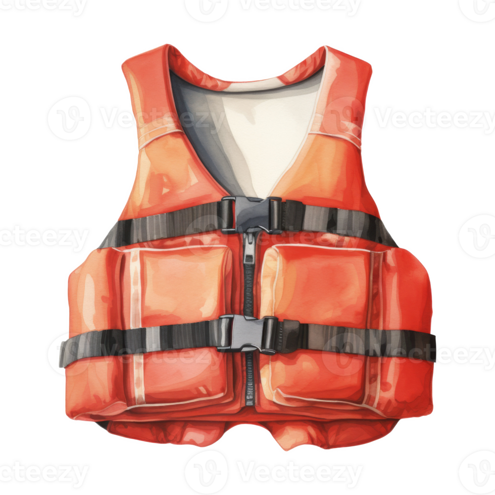 Life Vest, Summer Illustration. Watercolor Style. png