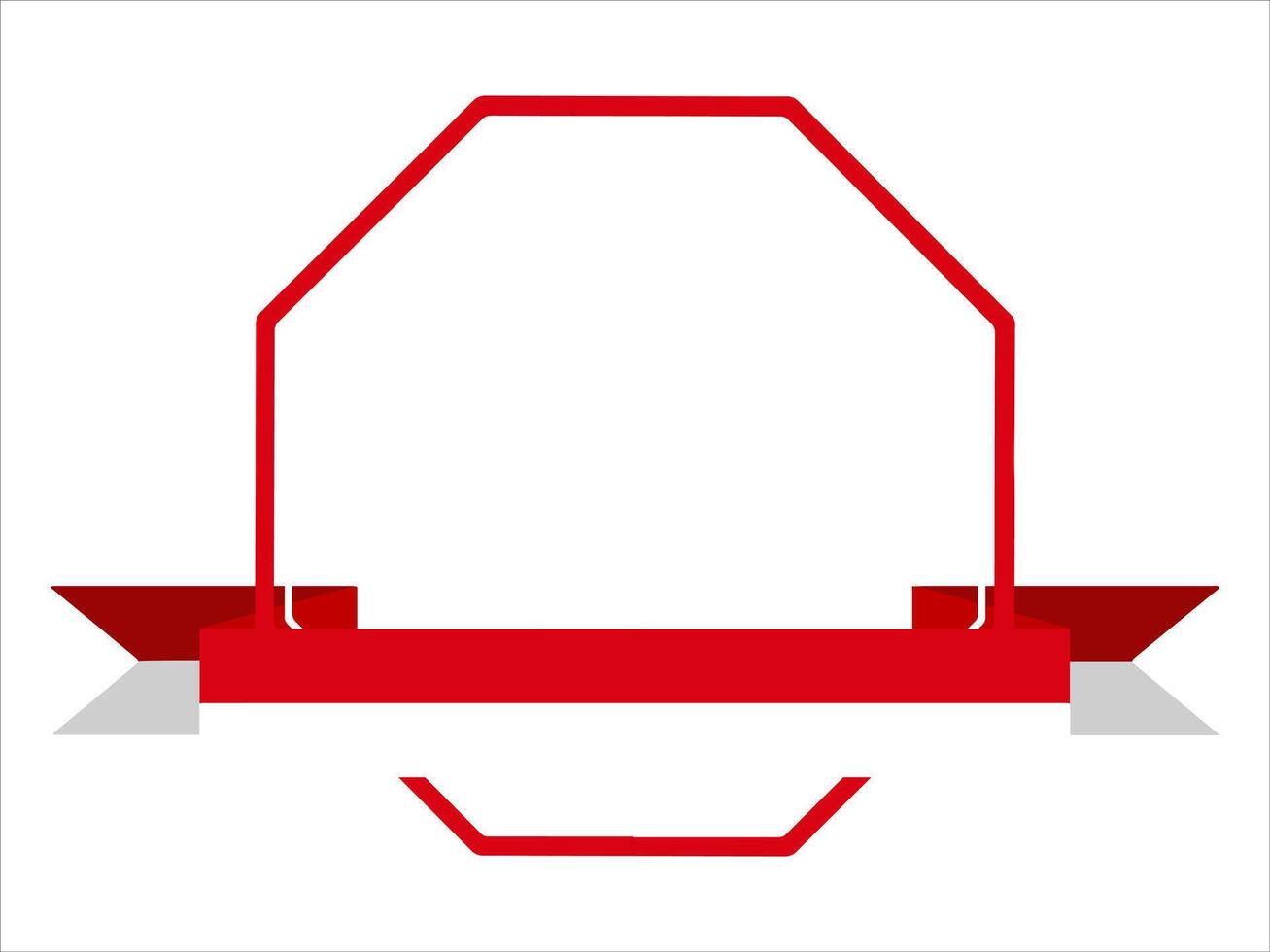 Frame Indonesian Flag Sketch Line Art vector