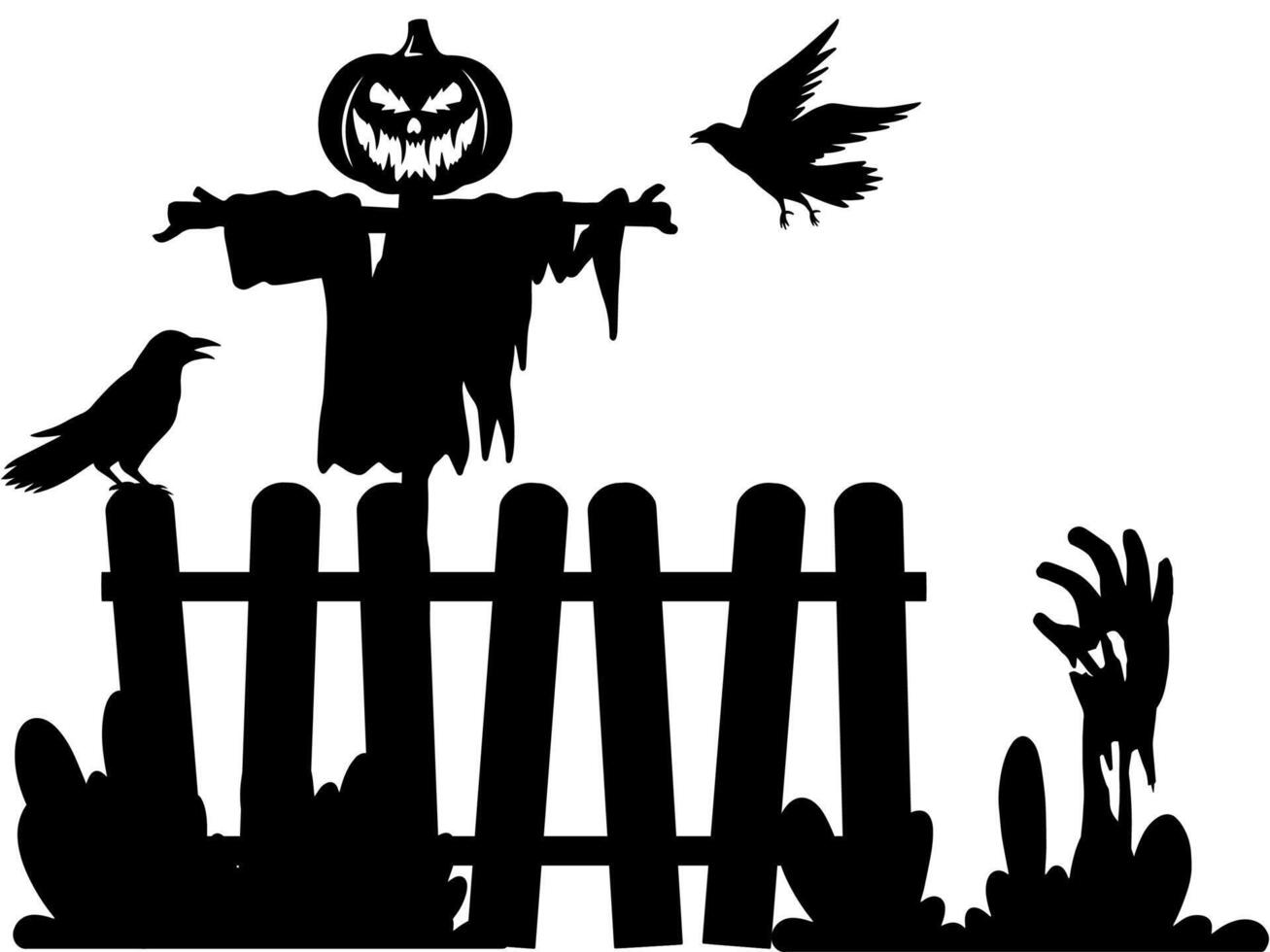 Hand Drawn Halloween Line Art Illustration vector