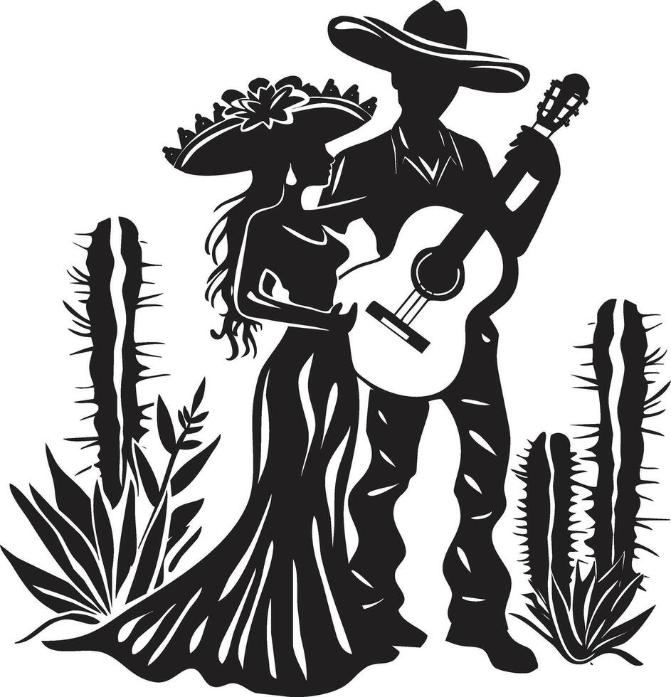silhouette of National Hispanic Heritage Month on white background vector