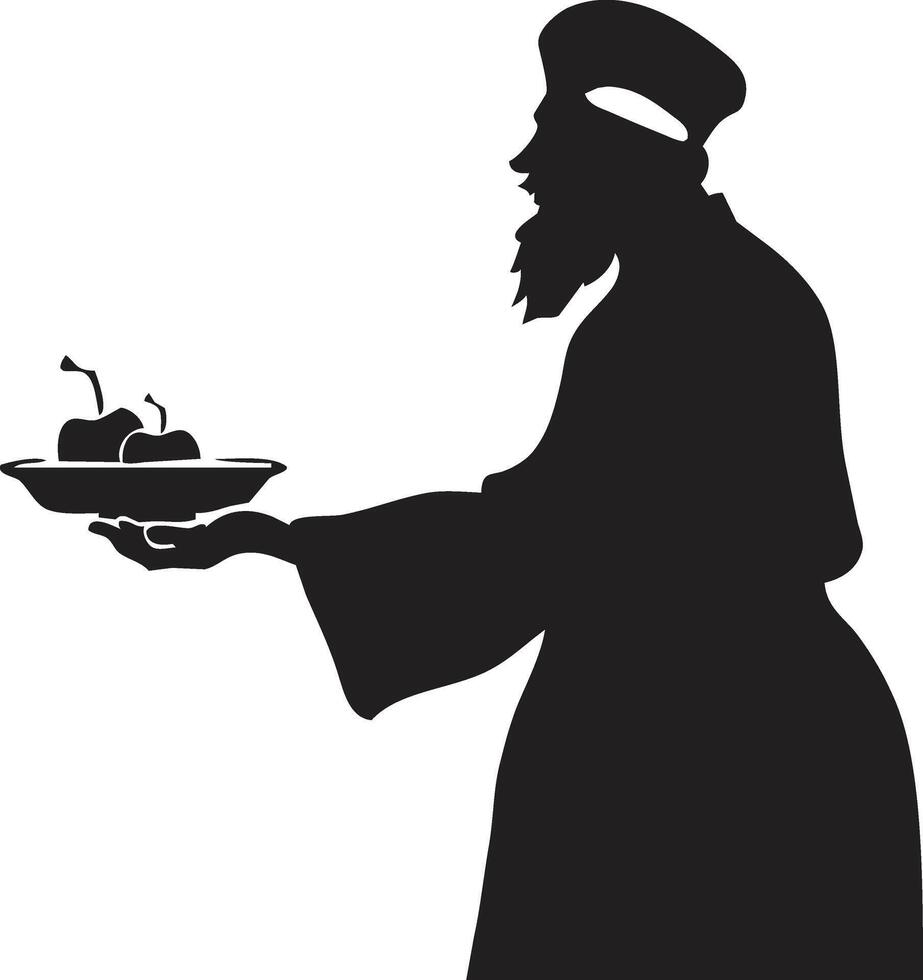 silhouette of Rosh Hashanah, Jewish New Year on white background vector