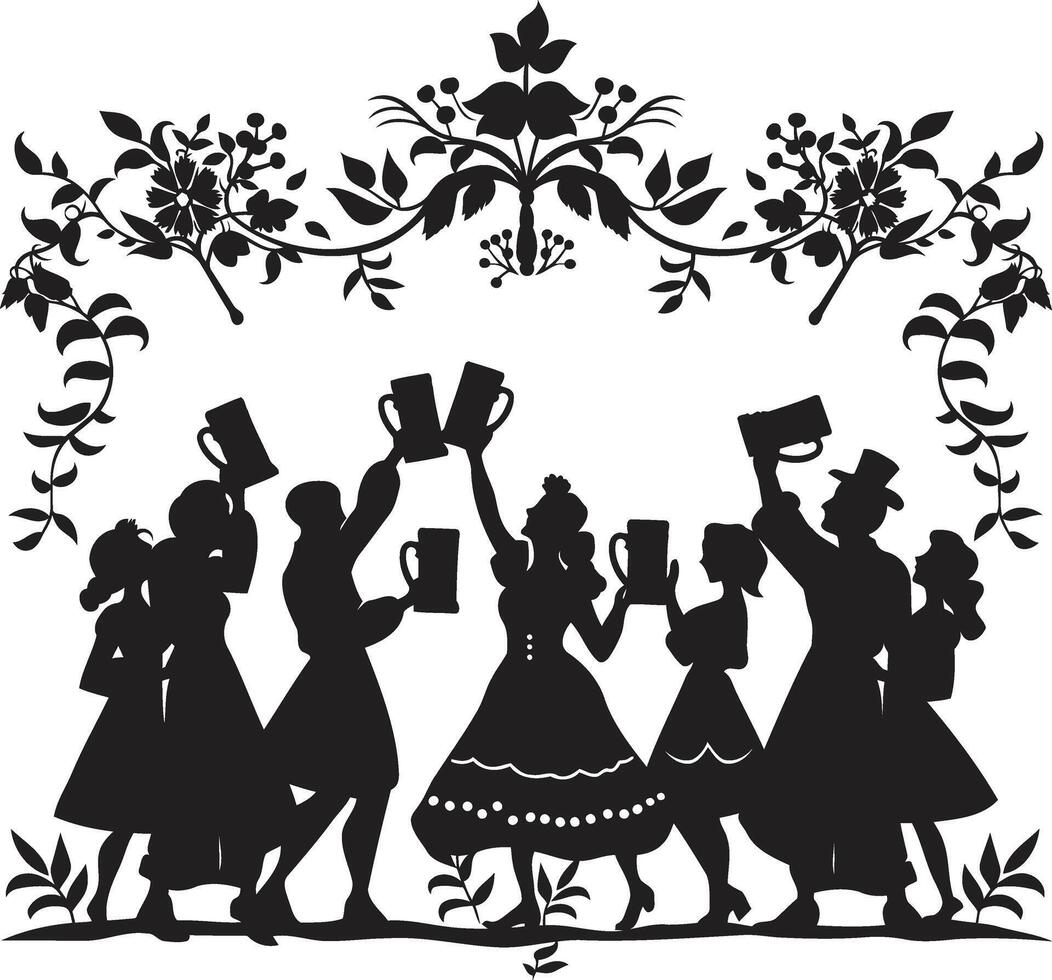 silhouette of Oktoberfest Germany on white background vector