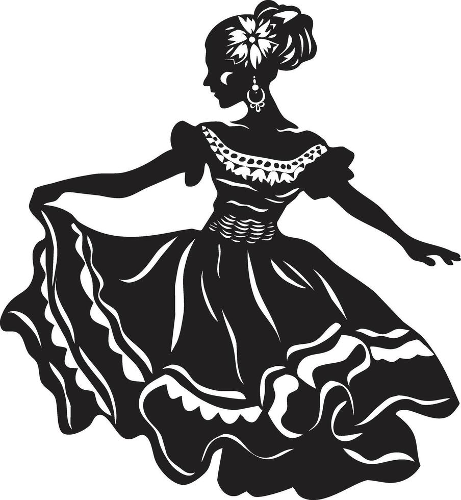 silhouette of National Hispanic Heritage Month on white background vector