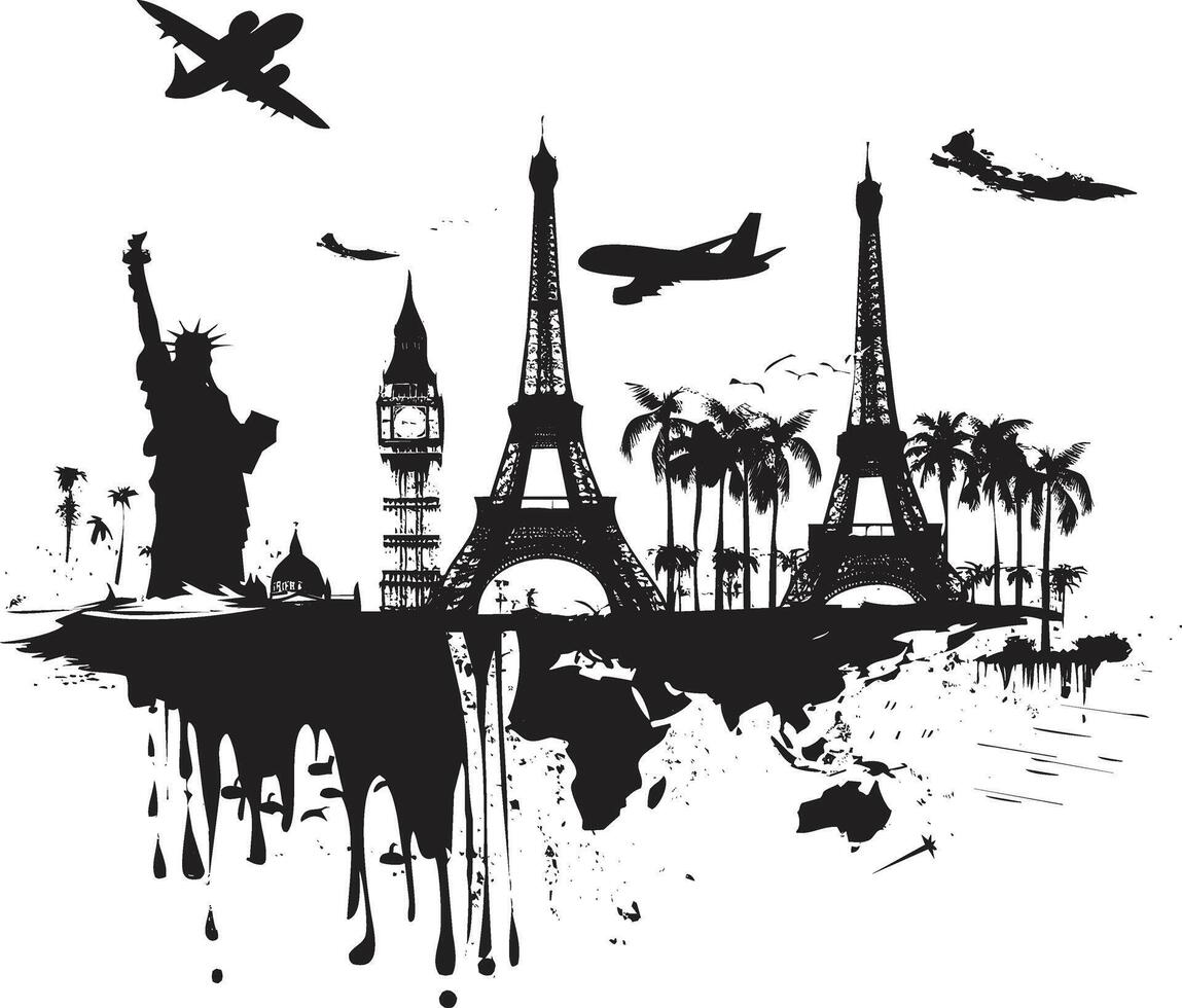 silhouette of World Tourism Day on white background vector