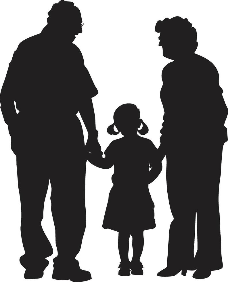 silhouette of Grandparent's Day on white background vector