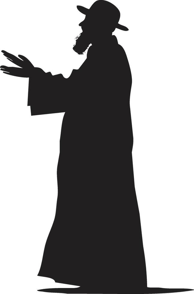 silhouette of Yom Kippur on white background vector