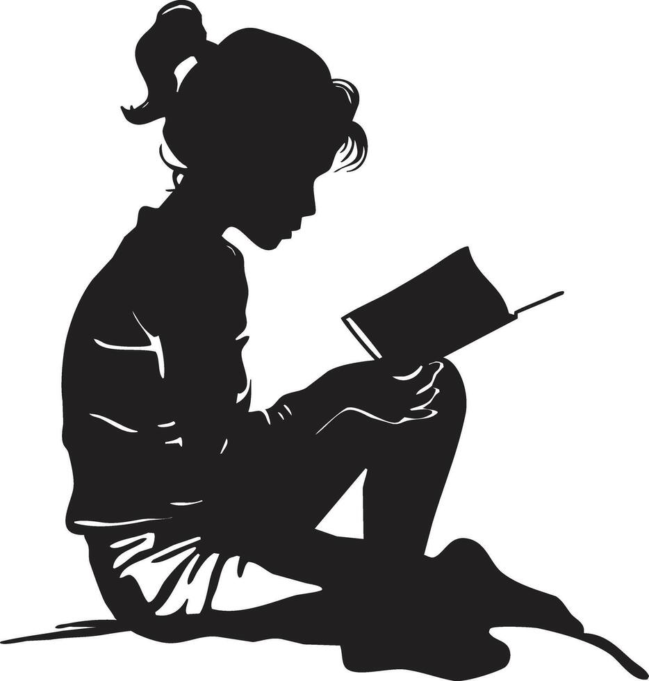 Silhouette of National Read a Book Day on white background vector