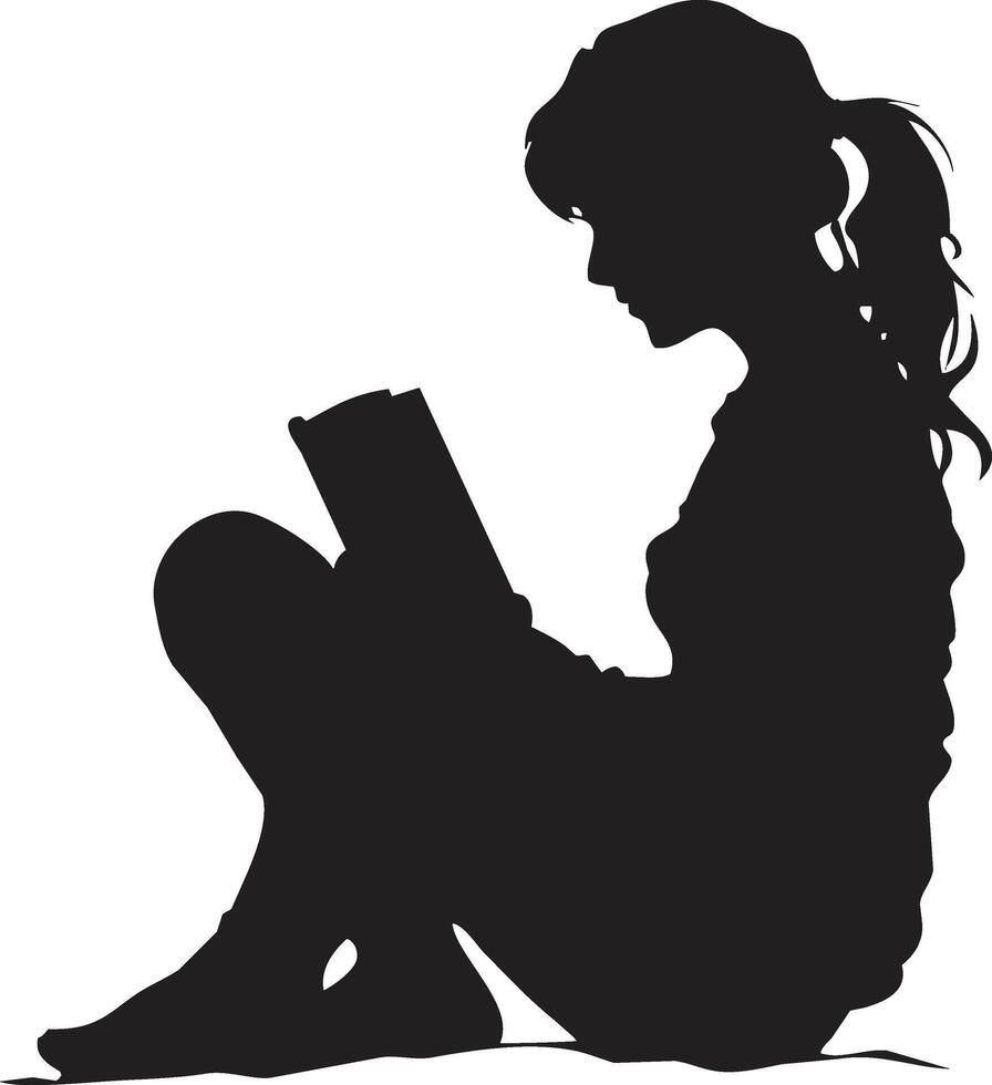 Silhouette of National Read a Book Day on white background vector