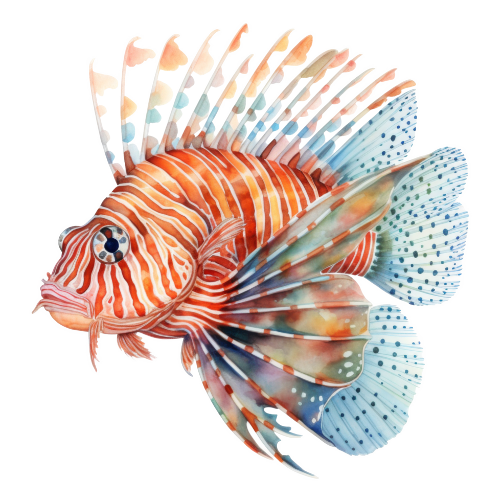 https://static.vecteezy.com/system/resources/previews/046/785/165/non_2x/lionfish-summer-illustration-watercolor-style-free-png.png