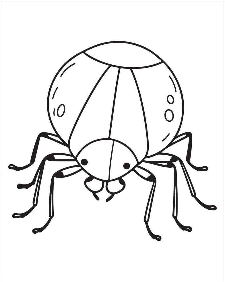 insect coloring pages for kids, Insect illustration, Bug coloring page, vector