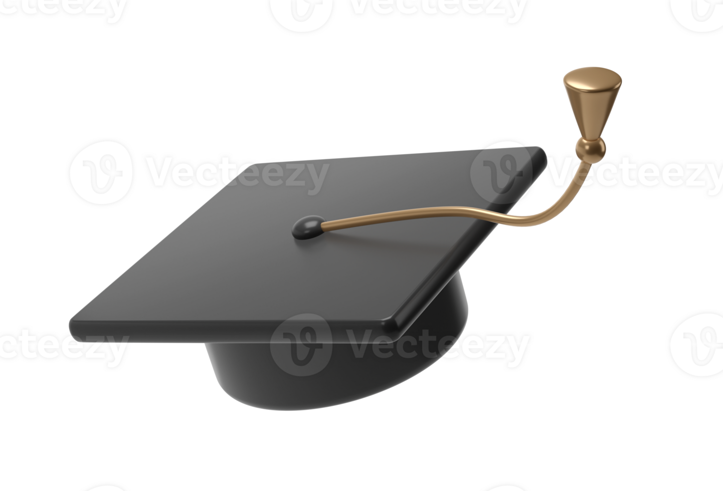 3d fly graduate black cap. School icon. Cap in air. Graduation university or college element. Education, training, knowledge concept cartoon illustration png