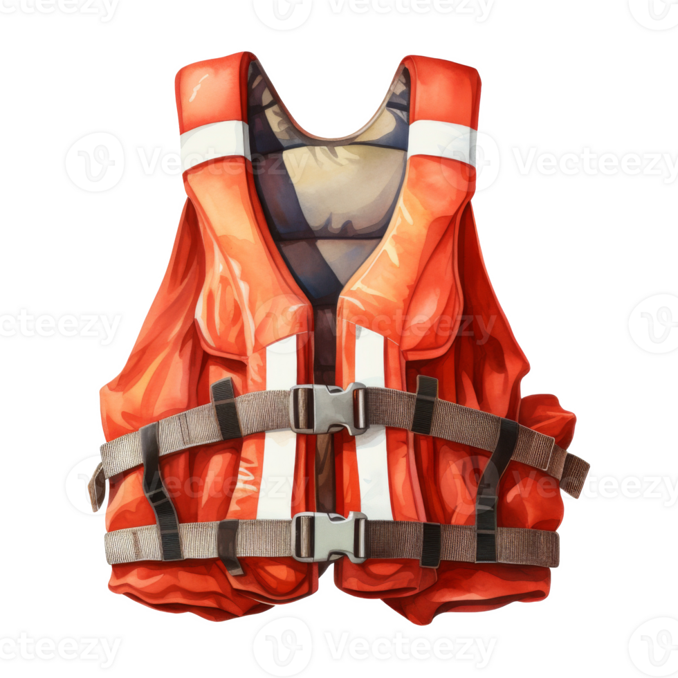 Life Vest, Summer Illustration. Watercolor Style. png