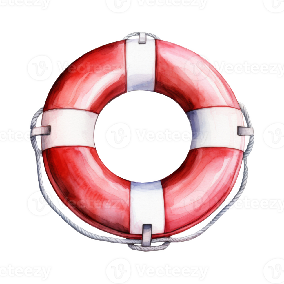 Lifebuoy, Summer Illustration. Watercolor Style. png