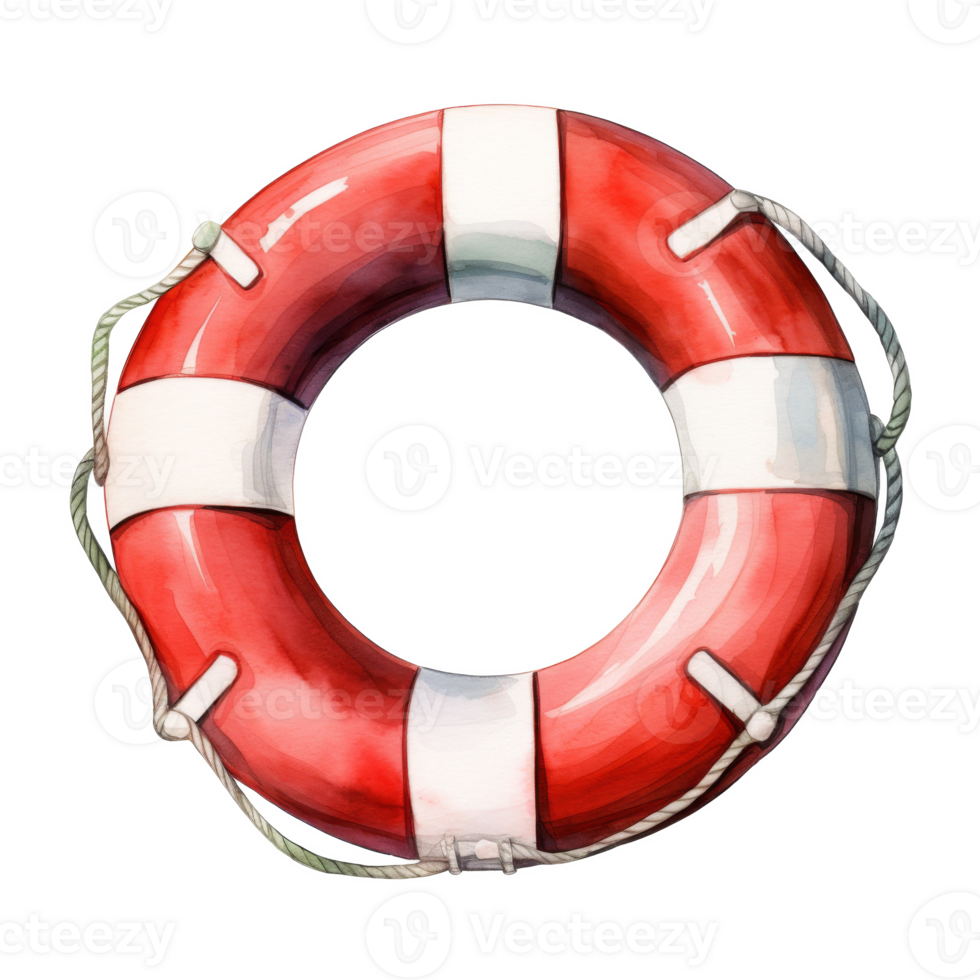 Lifebuoy, Summer Illustration. Watercolor Style. png