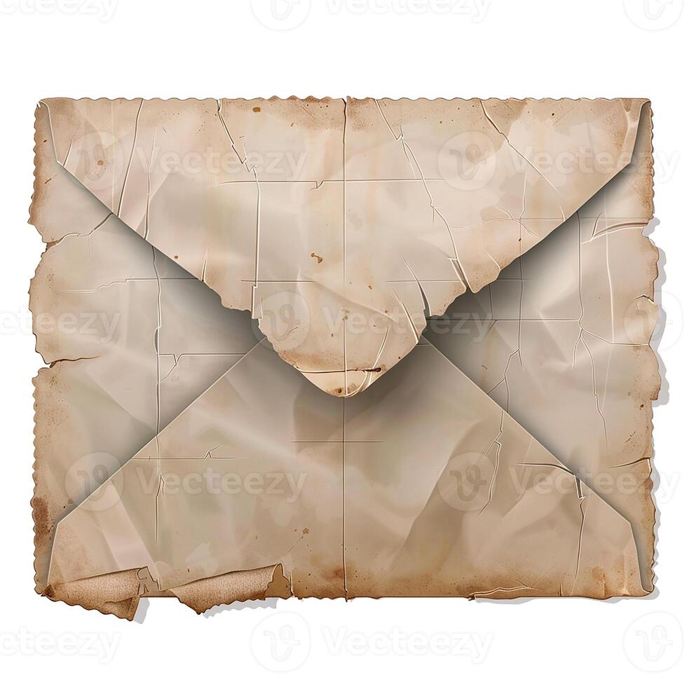 Retro envelope, envelope on white background, copy space photo