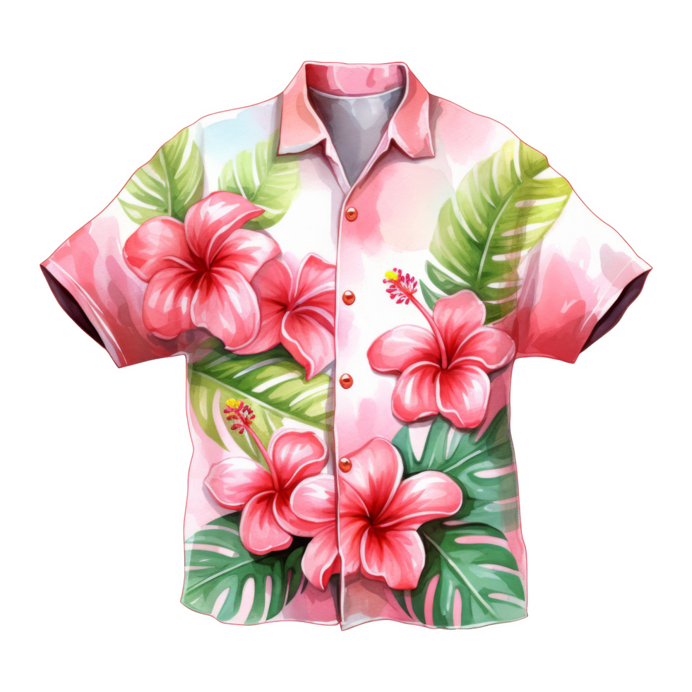 Beach Shirt, Summer Illustration. Watercolor Style png