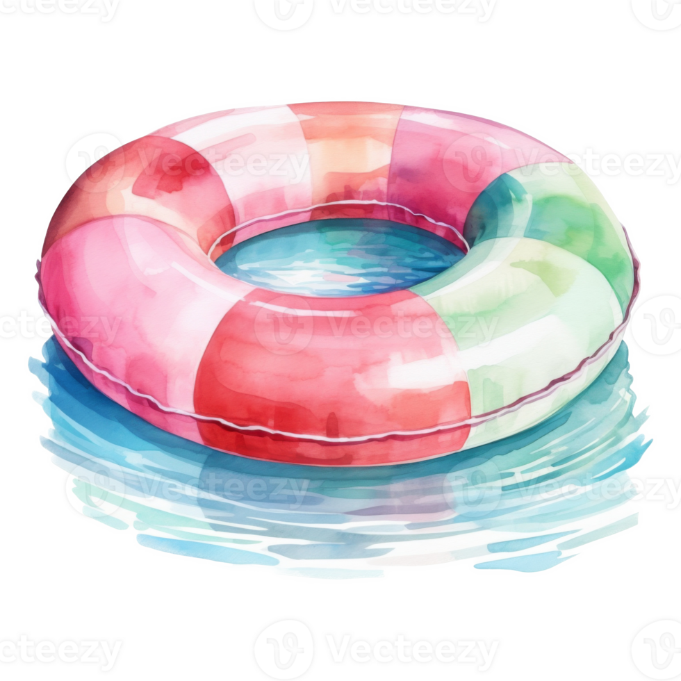 Pool Float, Summer Illustration. Watercolor Style. png