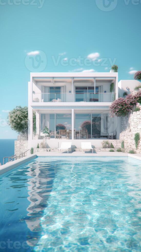 Luxury villa with infinity pool. photo