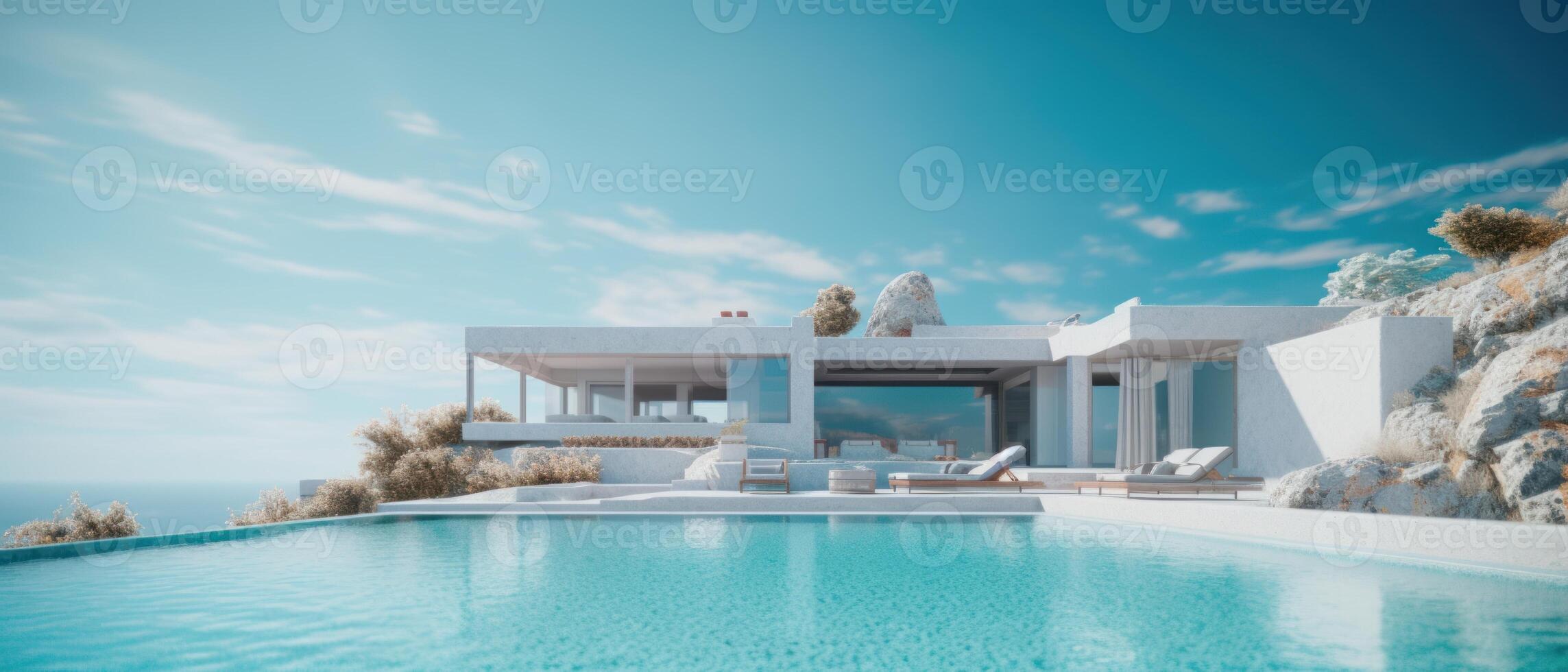 Luxury villa with infinity pool. photo